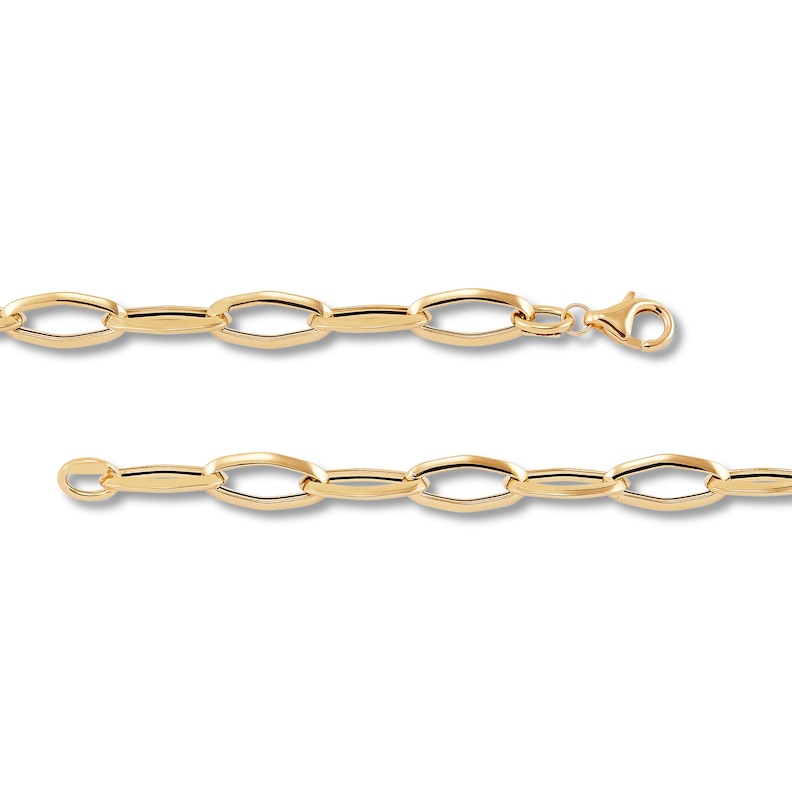 Italia D'Oro Elongated Link Bracelet 14K Yellow Gold 7.5"