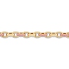 Thumbnail Image 1 of Italia D'Oro Oval Link Bracelet Pink Enamel 14K Yellow Gold 7.5"