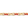 Thumbnail Image 1 of Italia D'Oro Oval Link Bracelet Red Enamel 14K Yellow Gold 7.5"