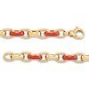Thumbnail Image 2 of Italia D'Oro Oval Link Bracelet Red Enamel 14K Yellow Gold 7.5"