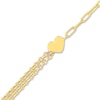 Thumbnail Image 1 of Paperclip/Rolo Heart Bracelet 14K Yellow Gold 7.3"