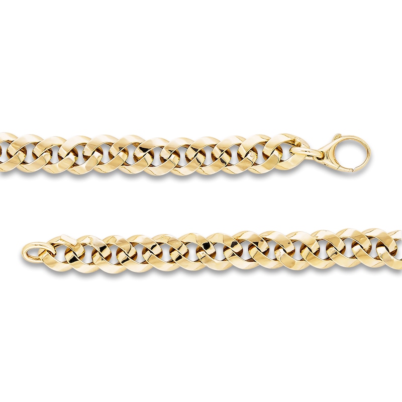 LUSSO by Italia D'Oro Men's Monaco Chain Necklace 14K Yellow Gold 24" 9mm