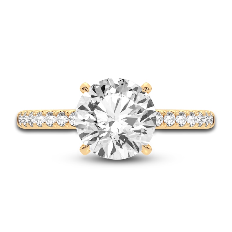 Lab-Created Diamond Engagement Ring 2-1/4 ct tw Round 14K Yellow Gold