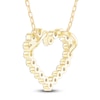 Thumbnail Image 3 of Diamond Heart Pendant Necklace 1/2 ct tw 10K Yellow Gold 18"