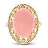 Thumbnail Image 0 of Natural Pink Opal Ring 1/20 ct tw Diamonds 14K Yellow Gold
