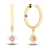 Thumbnail Image 0 of Juliette Maison Natural Pink Tourmaline Starburst Drop Earrings 10K Yellow Gold