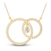 Thumbnail Image 0 of Diamond Pendant Necklace 7/8 ct tw Pear/Round 14K Yellow Gold 18"