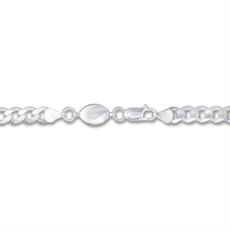 Solid Curb Chain Necklace Sterling Silver 22" 6.5mm