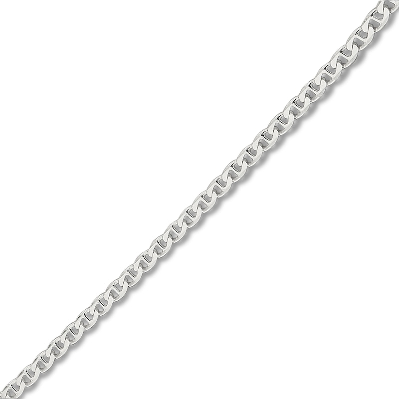 Anchor Flat Cuban Chain Anklet Sterling Silver 10"