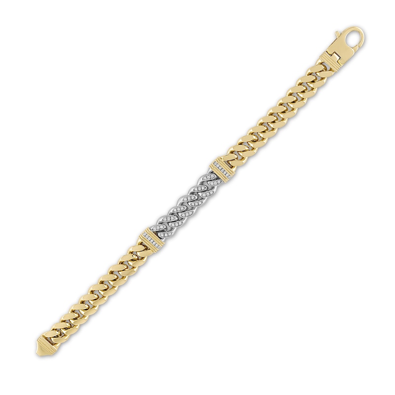 1933 by Esquire Men's Diamond Bracelet 1/5 ct tw Round 14K Yellow Gold-Plated/Sterling Silver 8.5"