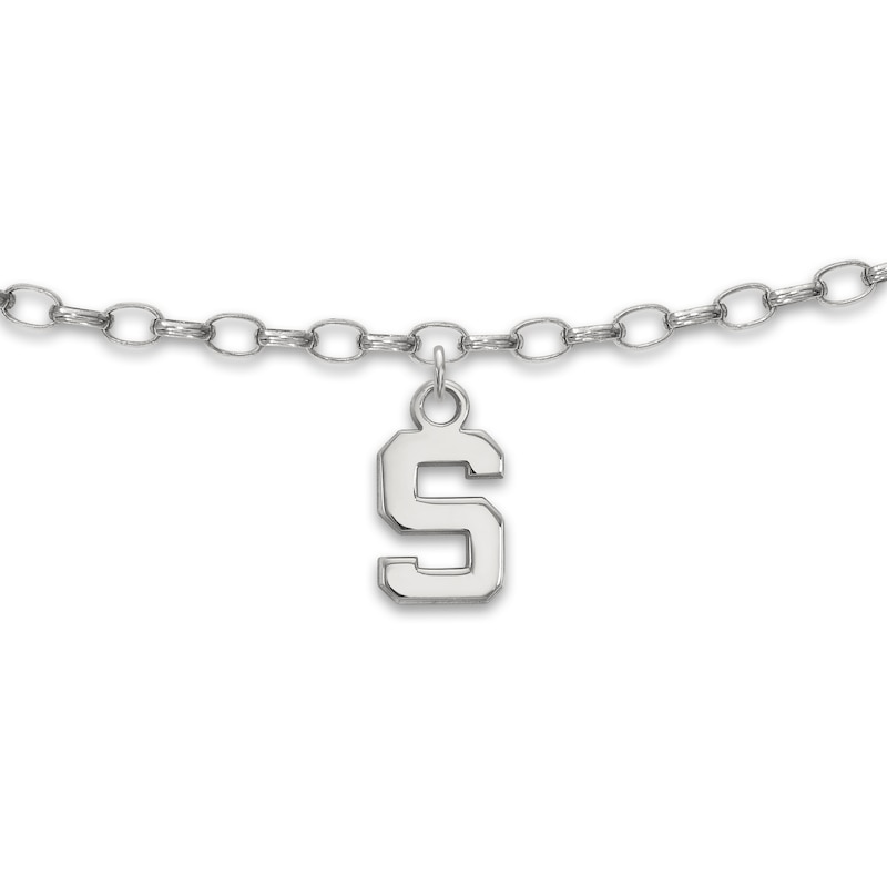 Michigan State University Anklet Sterling Silver 9"