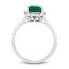 Thumbnail Image 2 of Natural Emerald Engagement Ring 1/4 ct tw Diamonds 14K White Gold