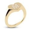 Thumbnail Image 1 of Juliette Maison Diamond Initial Heart Signet Ring 1/15 ct tw Round 10K Yellow Gold