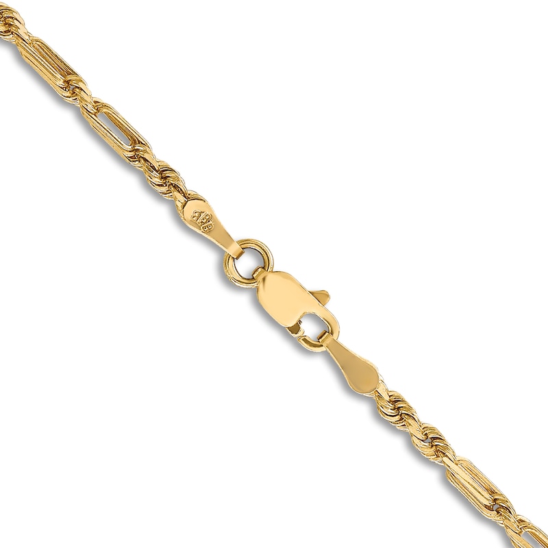 Diamond-Cut Solid Rope Chain Necklace 14K Yellow Gold 18" 2.5mm