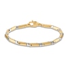 Thumbnail Image 0 of LUSSO by Italia D'Oro Men's Solid Link Chain Bracelet 14K Two-Tone Gold 8.5" 4.0mm
