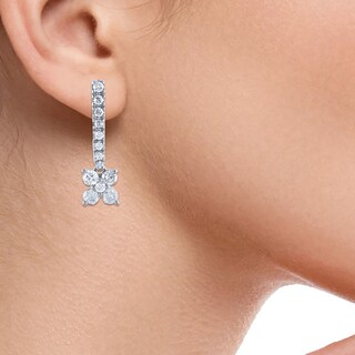 LALI Jewels 14K White Gold 1.33ctw Diamond Petal Drop Earrings, 3.1 grams main image 0
