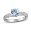 Thumbnail Image 0 of Natural Aquamarine & Diamond Engagement Ring 1/5 ct tw 14K White Gold