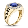 Thumbnail Image 1 of 1933 by Esquire Men's Lab-Created Sapphire Ring 1/4 ct tw Diamonds 10K Yellow Gold