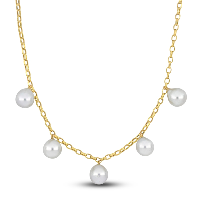 South Sea Cultured Pearl Necklace 10K Yellow Gold 16"
