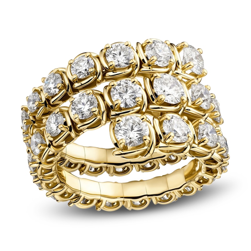 A Link Diamond Wrap Ring 4 ct tw Round 18K Yellow Gold