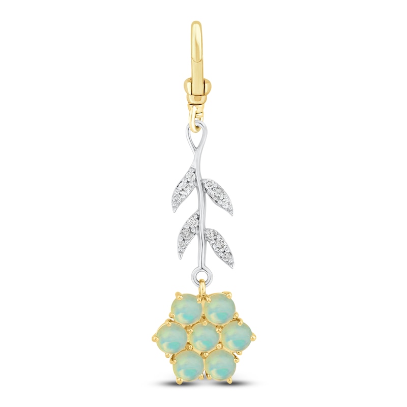 Charm'd by Lulu Frost Diamond Opal Flower Charm 1/6 ct tw Diamonds 10K Two-Tone Gold