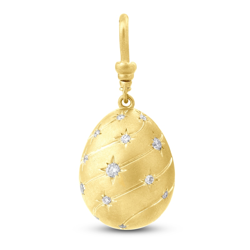 Charm'd by Lulu Frost Golden Egg Locket Charm 5/8 ct tw Diamonds 10K Yellow Gold