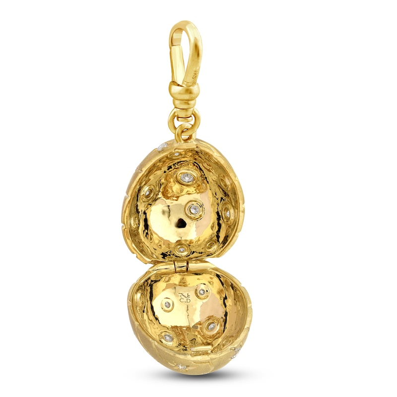 Charm'd by Lulu Frost Golden Egg Locket Charm 5/8 ct tw Diamonds 10K Yellow Gold
