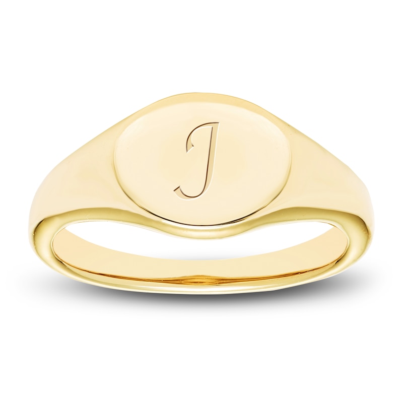 Engravable Signet Ring 14K Yellow Gold