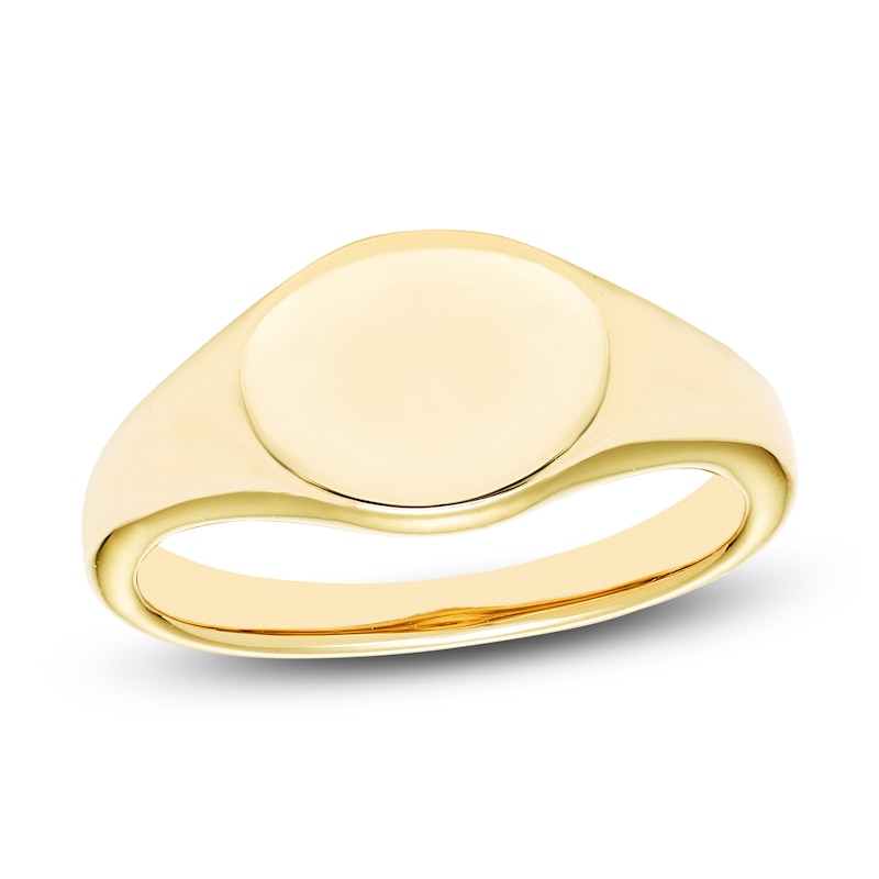 Engravable Signet Ring 14K Yellow Gold
