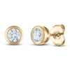 Thumbnail Image 1 of Certified Diamond Bezel-Set Solitaire Stud Earrings 1/2 ct tw 14K Yellow Gold (I1/I)
