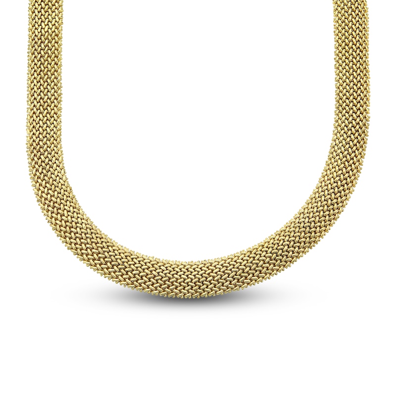 LUXE by Italia D'Oro Riso Necklace 18K Yellow Gold 17.75" 18.0mm