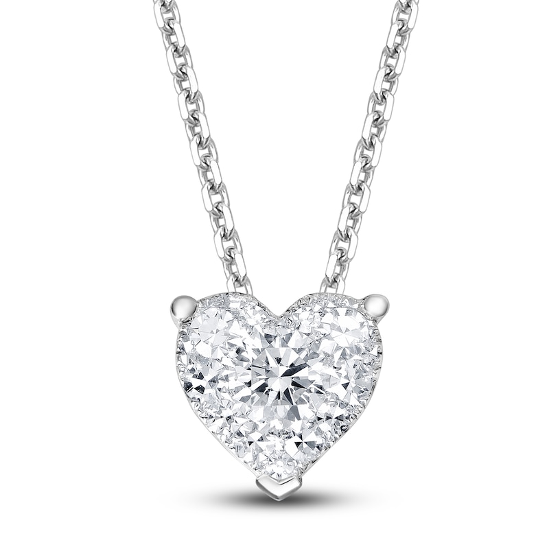 Diamond Heart Pendant Necklace 1/3 ct tw 10K White Gold