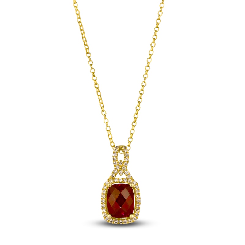 Le Vian Natural Garnet & Diamond Necklace 1/3 ct tw 14K Honey Gold