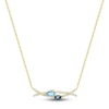 Thumbnail Image 0 of Natural Blue Topaz & Diamond Necklace 1/6 ct tw 10K Yellow Gold 18"