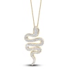 Thumbnail Image 0 of Lali Jewels Natural Tsavorite Garnet & Diamond Snake Pendant Necklace 1/3 ct tw 14K Yellow Gold 18"