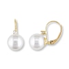 Thumbnail Image 0 of Cultured Pearl Earrings 1/10 ct tw Diamonds 14K Yellow Gold
