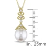 Thumbnail Image 1 of Cultured Pearl Necklace 1/20 ct tw Diamonds 14K Yellow Gold