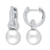 Thumbnail Image 0 of Cultured Pearl Earrings 1/2 ct tw Diamonds 14K White Gold