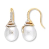 Thumbnail Image 0 of Cultured Pearl Earrings 1/3 ct tw Diamonds 14K Yellow Gold
