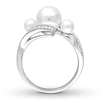 Thumbnail Image 1 of Cultured Pearl Ring 1/6 ct tw Diamonds 10K White Gold
