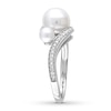 Thumbnail Image 2 of Cultured Pearl Ring 1/6 ct tw Diamonds 10K White Gold