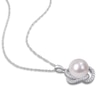 Thumbnail Image 1 of Cultured Pearl & Diamond Necklace 1/4 ct tw 14K White Gold