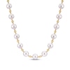 Thumbnail Image 0 of Diamond-Cut Akoya Cultured Pearl Necklace 14K Yellow Gold