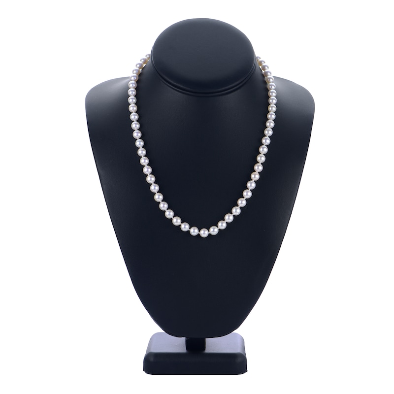 Akoya Cultured Pearl Necklace 14K White Gold 18"