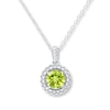 Thumbnail Image 0 of Peridot Necklace 1/10 ct tw Diamonds Sterling Silver