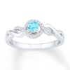 Thumbnail Image 0 of Blue Topaz Ring 1/15 ct tw Diamonds 10K White Gold