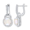 Thumbnail Image 0 of Natural Opal Earrings White Topaz Accents Sterling Silver