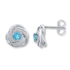 Thumbnail Image 0 of Blue Topaz Earrings 1/10 ct tw Diamonds Sterling Silver