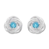 Thumbnail Image 1 of Blue Topaz Earrings 1/10 ct tw Diamonds Sterling Silver