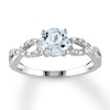 Thumbnail Image 0 of Aquamarine Ring 1/15 carat tw Diamonds 10K White Gold